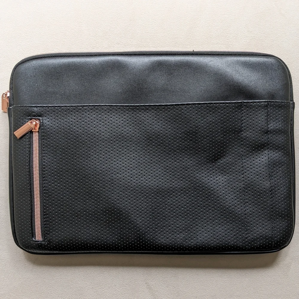 Typo Laptop Sleeve - Black with Rose Gold Hardware